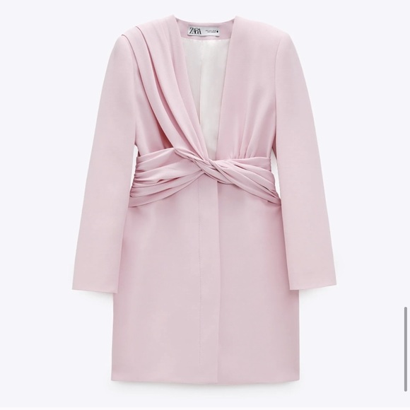 NWT ZARA Draped Blazer Dress M Blogger’s Favorite - Picture 12 of 14